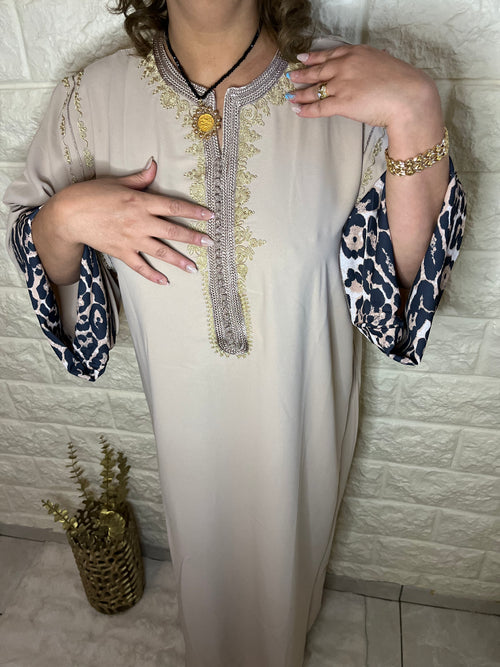 Caftan  beige effet léopard 💓