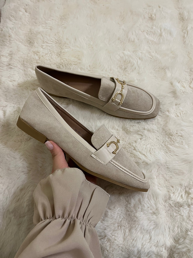 Mocassins beige effet daim💓